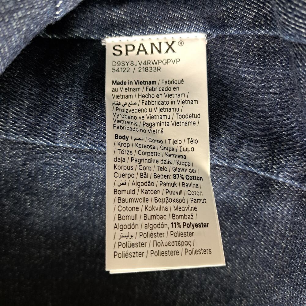SPANX Dark Indigo Denim Square Neck Tank Top - Picture 10 of 10